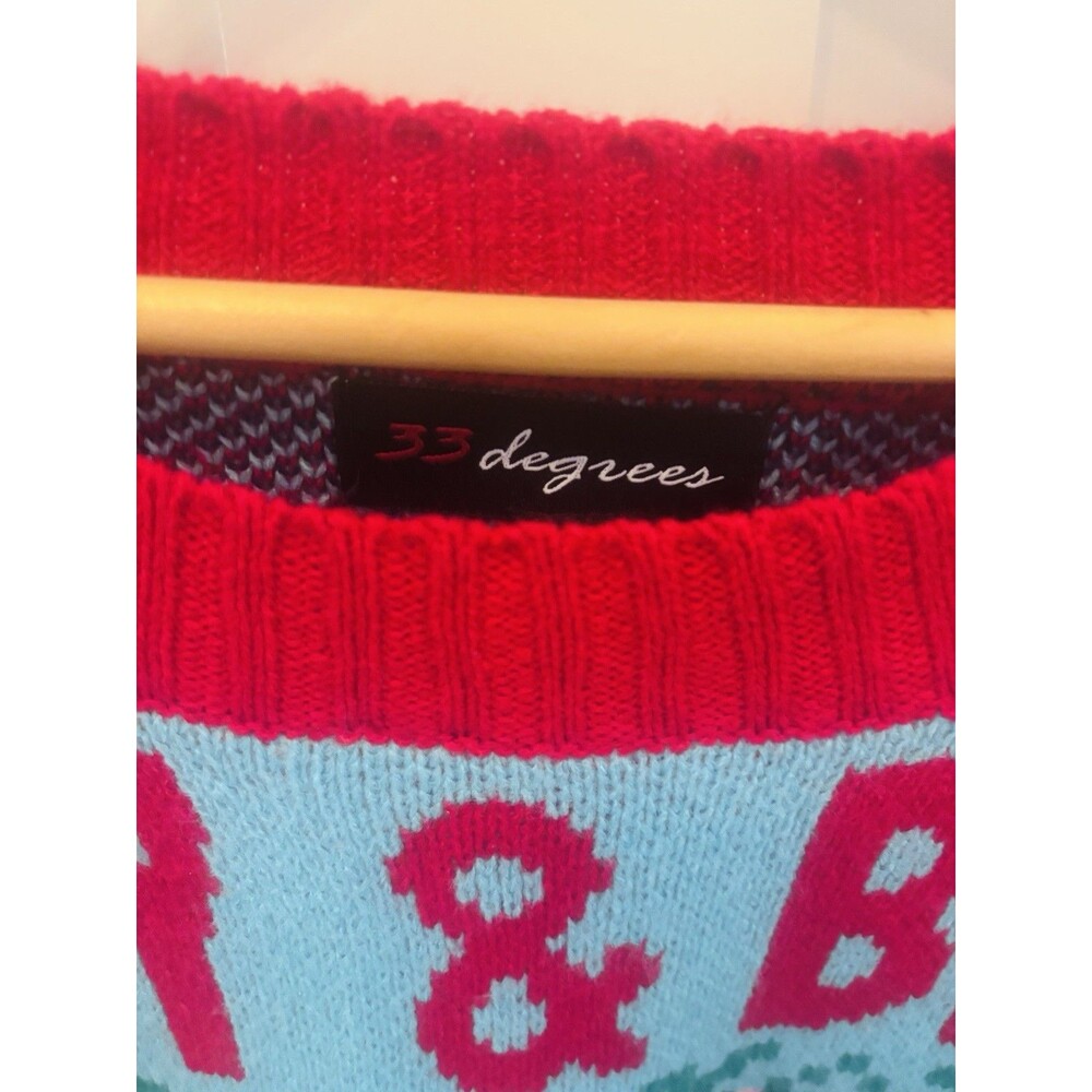 33 Degrees Ugly Christmas Sweater Warm Merry & Bright Let It Snow Women’s XXL 2X - Picture 3 of 8